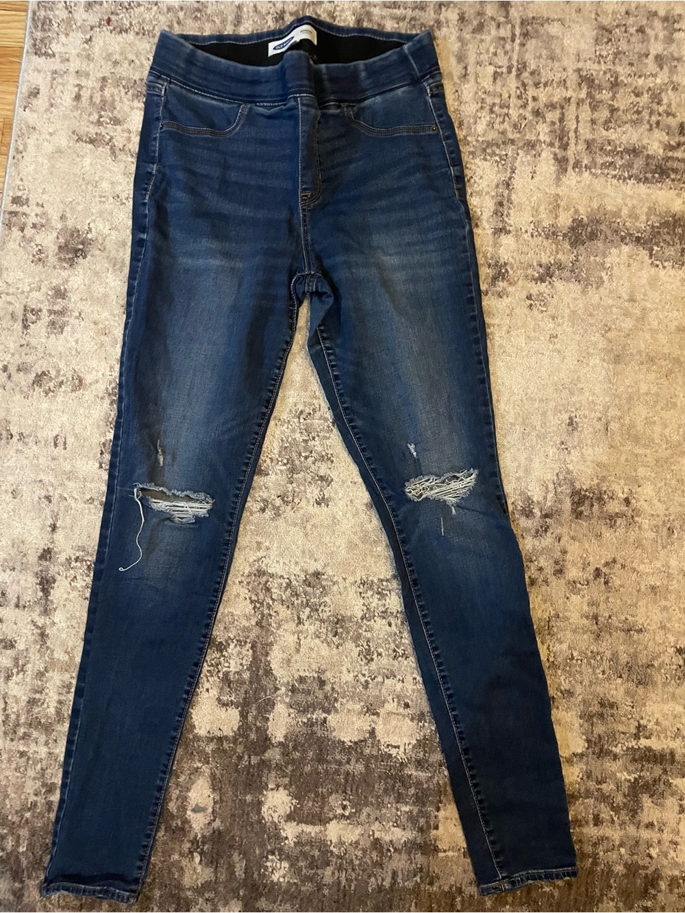 Old Navy Dark Indigo Ripped Skinny Jeans